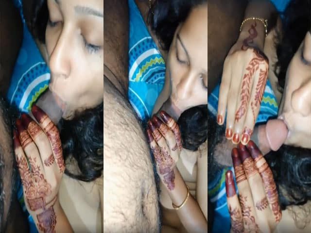 Newly Married Hot Wife Blowjob To Her Husband