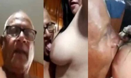 Horny Old Man Sucking Big Boobs MMS Video