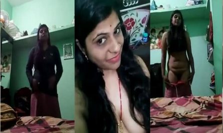 Desi Bhabhi Striptease Selfie Video MMS