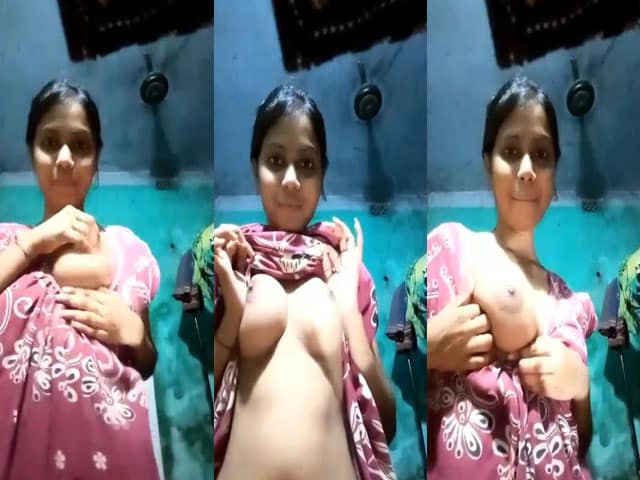 Sweet Bengali Teen Girl Showing Her Sexy Big Boobs