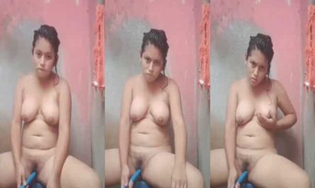 Assamese Girl Masturbating Pussy With A Broomstick