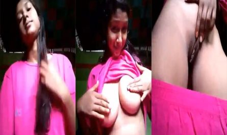 Busty Bengali Cute College Girl Playing With Her Big Boobs