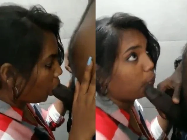 Tamil Office Girl Sucking Black Dick Inside Toilet