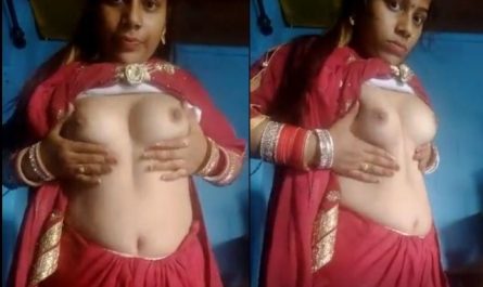 Newly married hot Desi wife boobs show