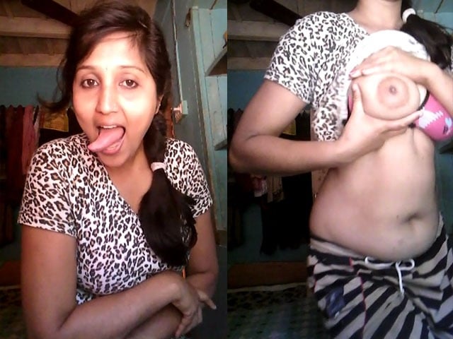 Indian GF Showing Her Big Tits To BF