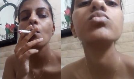 Nude Indian Naughty Girl Smoking On Selfie Cam
