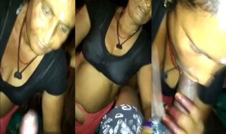 Mature Randi Aunty Giving Deep Throat Blowjob To Her Young Customer