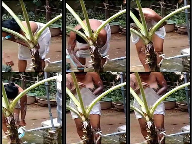 Lankan Hot Wife Outdoor Bath Captured On Cam