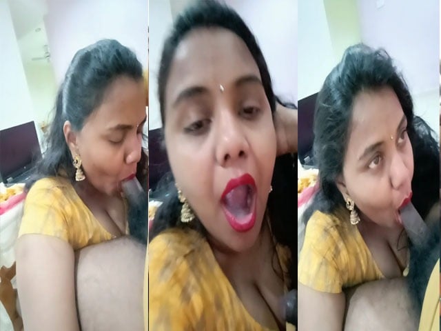 Busty Slutty Tamil Milf Wife Eating Cum
