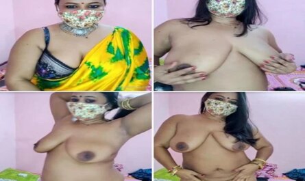 Mask Wearing Super Chubby Hot Indian Bhabhi Full Nude Show