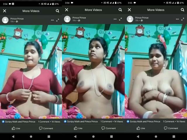 Desi Sexy Chubby Bhabhi Shows Her Cute Soft Boobs