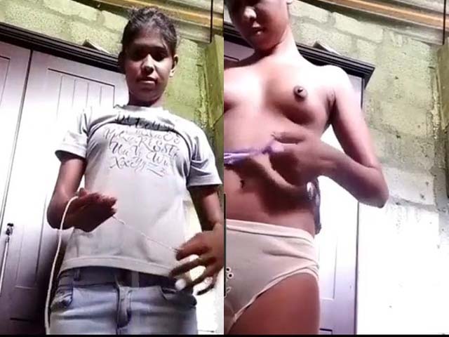 Cute Lankan Sexy Skinny Girl Shows Her Small Boobs