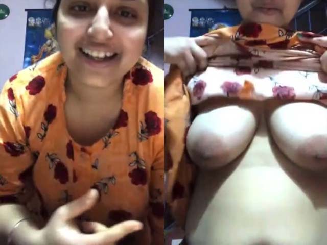 Shy Super Sexy Desi Bhabhi Showing Her Big Boobs On Camera