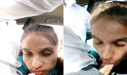 Desi Girl Giving Blowjob Deep Inside Running Car XXX