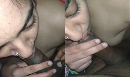 Beautiful Nude Girl Giving Erotic Deep Blowjob To Lover