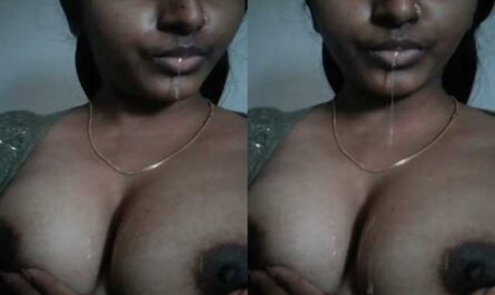 Naughty Big Tits Desi Girl Spitting On Her Own Boobs