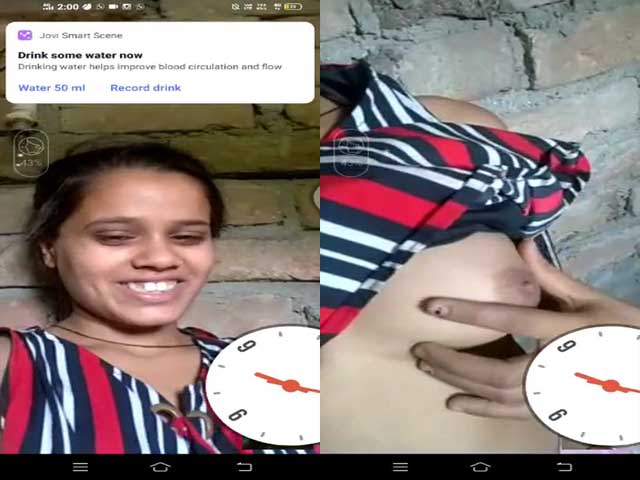 Desi Village Girl Showing Her Sexy Small Boobs To Lover