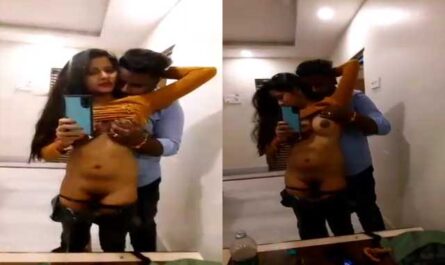 Horny Indian Lovers Hot Foreplay Sex In Front Of Mirror