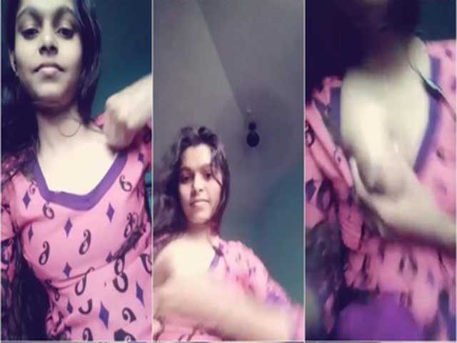 Beautiful Sexy Slim College Girl Showing Her Tiny Tits