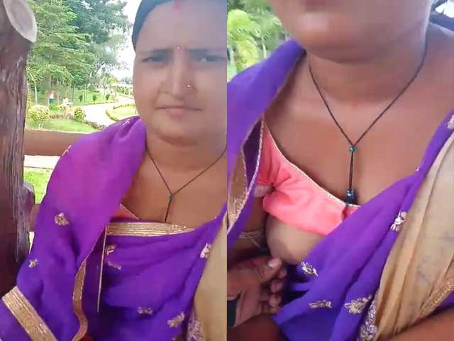 Desi Sexy Bhabhi With Younger Lover Outdoor In Park