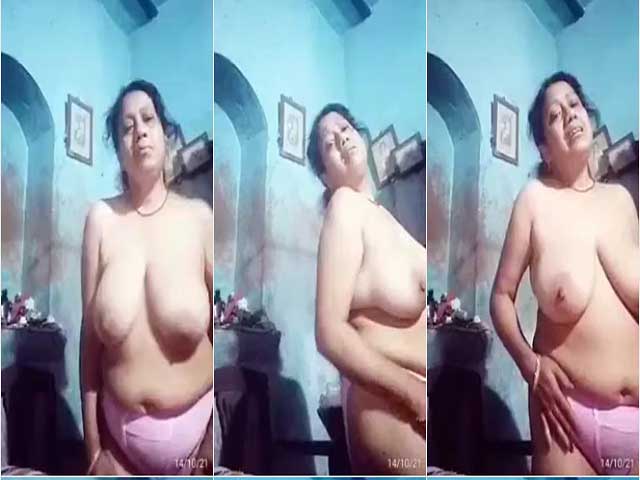 Unsatisfied Huge Boobs Indian Milf Bhabhi Full Nude Show