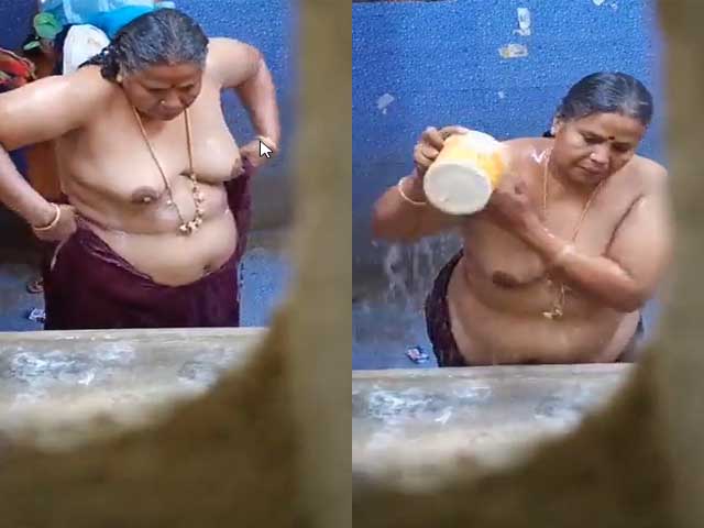 Mature Tamil Chubby Aunty Caught Bathing On Cam