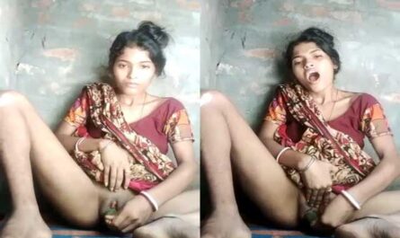 Poor Horny Village Wife Masturbating Wet Pussy With Veggie