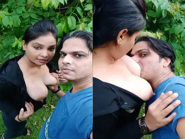 Sucking Boobs Of Sexy Gf Outdoors On Selfie Cam Porn