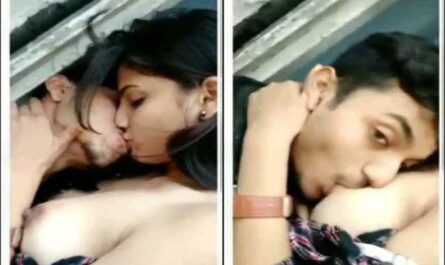 Young Horny Couple Kissing Sexy Boobs Sucking