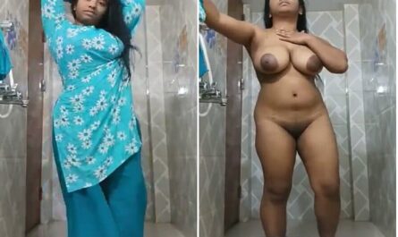 Desi Busty Girl Striping Salwar Suit In Bathroom