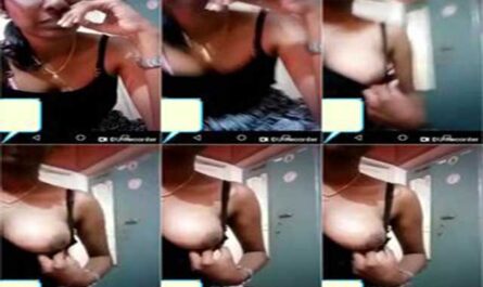 Dusky Slim Nerdy Girl Boob Show On Video Call