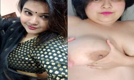 Cute Village Busty Bhabhi Topless Stand For Lover
