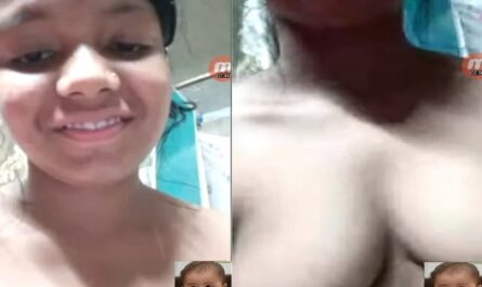 Smiling Beautiful Hot Young Girl Topless On Video Call