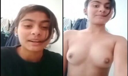 Cute Indian Sexy College Girl Topless Selfie Viral Desi Mms