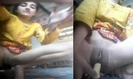 Desi Girl Masturbating Tight Pussy With A Stick