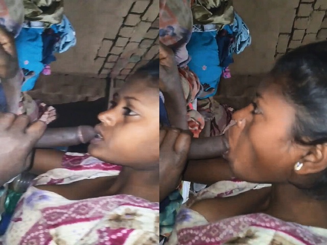 Indian Village Girl Deep Blowjob With Boob Slip
