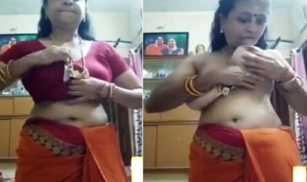 Tamil Iyer Sexy Maami Showing Milky Boobs Viral XXX Clip