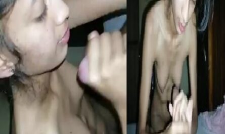 Skinny Hot Girlfriend Giving Handjob And Blowjob