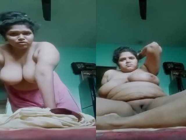 Unsatisfied Big Boobs Chubby Aunty Nude Viral Clip
