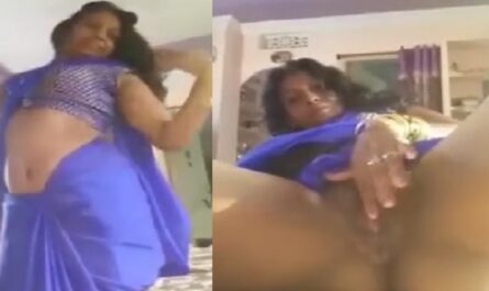 Blue Saree Horny Chubby Bhabhi Desi Fingering Pussy