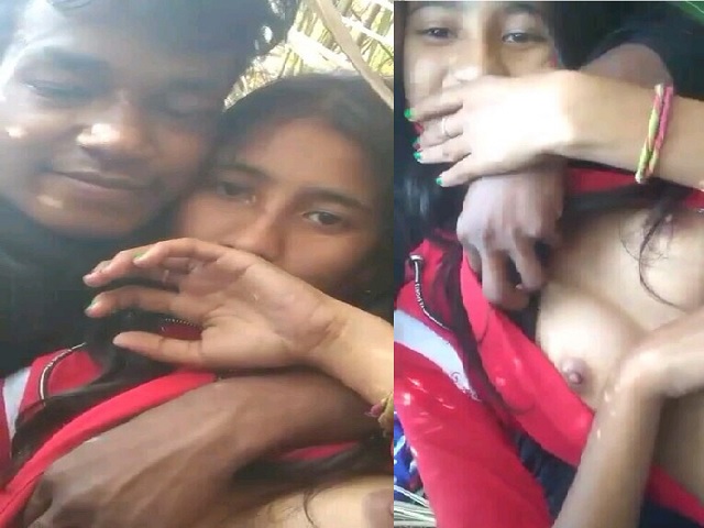 Sexy Gf Outdoor Boob Press By Pervert Lover Viral Clip