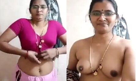 Telugu Nerdy Wife Removing Saree And Blouse Boob Show