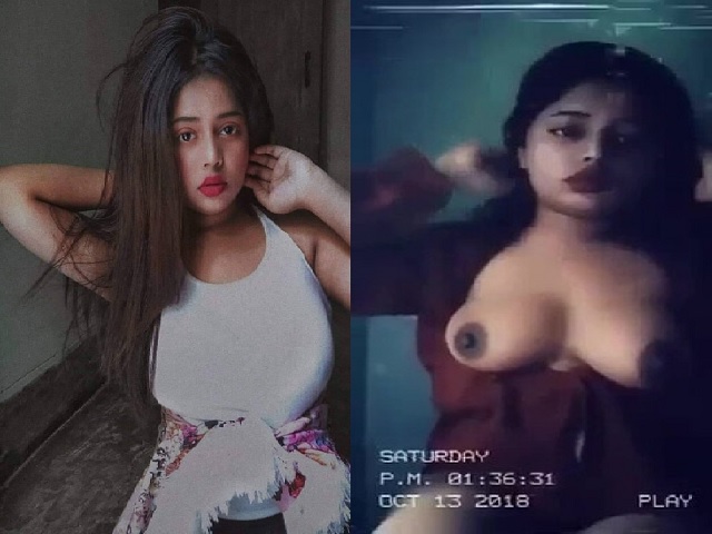 Round Big Boobs Naughty Girl Posing Topless Viral Show